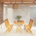 vidaXL 5-tlg. Garten-Essgruppe Massivholz Teak NEU
