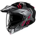 Motorrad Helm L - HJC i80 Velly Klapphelm - anthrazit-schwarz-rot