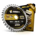 HM Kreissägeblatt 160x20 16 Z36 Wechselzahn für Akku Holz - Feinschnitt. AMBOSS WERKZEUGE® Sägeblatt 160mm +Reduzierring 16 20mm. 160x20 160x16 komp. zu Mafell Erika 55 60. K 65 cc. KSP 55 F. KSS 400