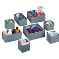Relaxdays Schubladen Organizer 8-tlg. Set Grau