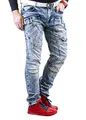 Cipo & Baxx Herren Capri Jeans – 100% Baumwolle, Klassische Denim Sommerhose (DE/NL/SE/PL, Bundweite & Schrittlänge, 38, 34, Blue)