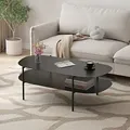 [en.casa] - Couchtisch Enebakk 112x62x40,5cm Schwarz, Matt