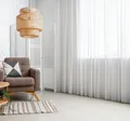GARDINESTAN JUNG CFO GmbH Gardine Gardinen Weiß Leinenoptik Halbtransparent mit Kräuselband Bleiband, Store
