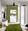 Garderobenschrank "Avena", Flurschrank mit Spiegeltür - (B/T/H) 80/12/72 cm, weiß matt/weiß Hochglanz B/H/T: 62 cm x 195 cm x 38 cm