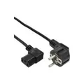 InLine - Stromkabel - power IEC 60320 C13 zu power CEE 7/7 (M) - 3,0m - 90°-Stecker, rechtwinkliger Anschluss - Schwarz (16752A)