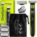Philips Rasierer OneBlade QP2724/10 Schwarz Grün Set Reiseetui Trimmer - Schwarz/Grün