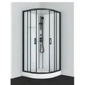 Komplettduschkabine DALLAS BLACK - mit Schnellmontage 90 x 90 x 210 cm - Schwarz/Weiß