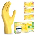 ARNOMED Einweghandschuhe Gelb 100 Stück/Box, Nitrilhandschuhe M, Einmalhandschuhe, Handschuhe Einweg puderfrei, latexfreie Gummihandschuhe, Einweghandschuhe in XS, S, M & L verfügbar