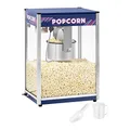 Royal Catering XXL-Popcornmaschine 2350 W 8 kg/h 193 L beleuchteter Innenraum Blau Wärmefunktion entnehmbarer Topf mit Antihaftbeschichtung Krümelschublade Popcornmaker
