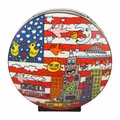 Goebel Vase James Rizzi - Living in the USA, Pop Art Skulptur, Porzellan, 30 cm