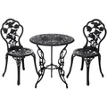 Tisch Set 15240C1547 stabiles Gartenmöbel Set Balkonset Bistroset Alu - Guss, Farbe:Bronze - Schwarz