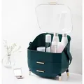 Navaris Make-Up Organizer - Aufbewahrung für Kosmetik - Ordnungssystem mit 2 Schubladen - tragbare Aufbewahrungsbox für Bad oder Schminktisch - G...