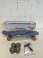 XS05 - Skateboard Mini Longboard Trickboard - 100kg LED-Rollen  Blau/Gold - Neu