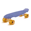 Skateboard Mini Longboard Trickboard PP-Board 100kg LED-Rollen ABEC 9 Blau/Gold