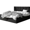 MIRJAN24 Boxspringbett Luanda, Doppelbett mit zwei Bettkästen und Matratze, Ehebett (Farbe: Soft 011, Größe: 180x200 cm) - Schwarz