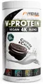 Vegan Protein Pulver COOKIES & CREAM 750g – V-PROTEIN 4K Blend - Unglaublich lecker & cremig - Aus Sonnenblumen, Soja, Hanfsamen & Kürbiskernen - Pflanzliches Eiweißpulver mit 78% Eiweiß