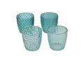 BOLTZE GRUPPE GmbH Teelichthalter Teelichthalter Marilu Glas lackiert türkis H.7 cm Ø.7 cm 4-teilig