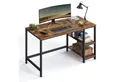 VASAGLE Schreibtisch Computertisch, Tisch, Bürotisch, 100/120/140cm, mit 2 Ablagen, moderner Stil