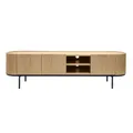 Miliboo - Design-TV-Möbel aus hellem Holz und schwarzem Metall mit Stauraum B180 cm SKYE