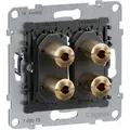 Legrand 765079 SEANO Einsatz 2-fach Lautsprecher-Anschluss mit 4 mm-Buchsen, vergoldete Messing-Buchsen für erstklassige Signalübertragung