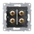 LEGRAND, SEANO 2-fach Lautsprecher-Anschluss, Einsatz, 4 mm-Buchsen, vergoldete Messing-Buchsen für erstklassige Signalübertragung, 765079