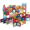 Olvy Magnetische Bausteine 100 Teile – Magnetische Murmelbahn & Konstruktionsspielzeug für Kinder, STEM, Montessori, kompatibel mit Magna & Conn...