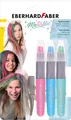 Eberhard Faber 579205 - Haarkreide für Kinder, 3 Metallic Farben, mit Haarkamm,