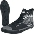 Rock Rebel by EMP Unisex Schwarze Sneaker mit Totenkopf-Print EU38