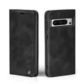 LBH Handyhülle für Google Pixel 8 Pro in Schwarz mit Karten- und Geldfach Smartphone Hülle mit Standfunktion Flip Case Schutzhülle Magnetverschluss Vintage