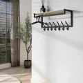 Garderobe Aret mit Kleiderstange, Hutablage und 7 Haken, 85 cm