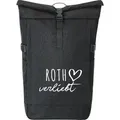 Huuraa Kurierrucksack Roth verliebt 30-44 Liter Black Melange Fairtrade Rolltop Rucksack Geschenkidee - Schwarz