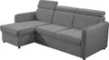 MIRJAN24 Ecksofa Barcelo Mini, Eckcouch mit Bettkasten und Schlaffunktion, Einstellbare Kopfstützen, 220x140x84-96 cm (Farbe: Enjoy New 21)