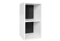 FINEBUY Standregal SuVa10244_1 Holz 30x60x30 cm Modern Regal Klein Holzregal Nischenregal, 30x60x30 cm Modern Weiß Schwarz, Regal Klein, Ablageregal 2 Fächer, Bücherregal Nischenregal