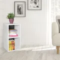 FineBuy Standregal Weiß/Schwarz Regal 30x60x30 cm Modern Holzregal Nischenregal
