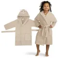 celodoro Kinderbademantel Kinder Bademantel mit Kapuze & Motiv für Mädchen & Jungen beige 86-92
