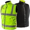 NEO TOOLS 2in1 Herren Profi Warnweste Gelb Wind und wasserdichte Gr. S-3XL | Winterweste, Fleeceweste, Sicherheitsweste Arbeitsweste, Funktionsweste Gr. L