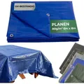 Plane Tarpaulin Standard 6x8, Abdeckplane, 80 g/m2, blau, mit Ösen