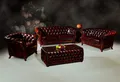 Salottini Polstergarnitur Chesterfield Manchester Sofagarnitur 3/2/1 ROT Polstergarnitur, (3-tlg), Federkern