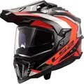 LS2 MX701 Explorer Carbon Frontier II Motocross Helm, carbon-orange, Größe XL für Männer