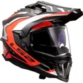 LS2 MX701 Explorer Carbon Frontier II, Endurohelm - Schwarz/Orange/Grau - XL