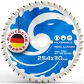 FALKENWALD® Kreissägeblatt 254x30 mm ideal für Holz Grob & Fein - Sägeblatt 254 x 30 für schnelle und feine Schnitte - Kompatibel mit Makita, Metabo & und Bosch - Kreissägeblatt