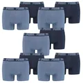 Puma Herren Boxershorts Unterhosen 100004386 10er Pack, Wäschegröße:L, Artikel:-037 Denim