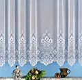 heimtexland Gardine, Vorhang, Store weiß aus hochwertigem Jacquardstore mit transparentem Oberstoff und Kräuselband, H X B 145 X 450 cm Typ10