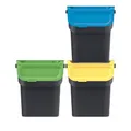 Keden Kaddi Q Mülltrennsystem 3x20L Set mit Aktivkohlefilter, Mülltrennungsbehälter mit Deckel Recycling Recyclingbehälter Abfallsortierkorb Behälter Abfalleimer aus Kunststoff (Schwarz)