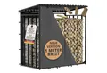 LAWA Living and Lifestyle Kaminholzregal Metall 1m tief für aussen mit Dach XXL mit Wetterschutz 30x30mm, BxTxH:185.00x105.00x185.00 cm, verzinkt, wetterfest