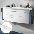 Waschtischunterschrank 121cm inkl. Waschbecken CERVIA-66 in Hochglanz weiß, B/H/T: 121/48/50,5 cm