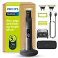 PHILIPS OneBlade Pro 360 Face & Body - elektrischer Rasierer, Trimmer & Bodygroomer, 3 x 360 Klingen, Präzisionskamm, 2x Körperaufsätze, Reiseetui, Ladestation, für Gesicht & Körper (QP6652/35)