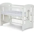 Babybett Gitterbett Kinderbett höhenverstellbar mit Matratze mit Schlupfsprossen Weiß GIRAFFE 120x60 KMbaby - Weiß