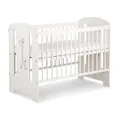 Kinderbett Babybett 120x60 Weiß mit Giraffe Motiv mit Matratze höhenverstellbar