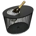 Cootab Cooler Table 3-In-1, Schwarz, Kunststoff, Metall, Oval,oval, 35x46x57.5 cm, Wohnzimmer, Wohnzimmertische, Beistelltische